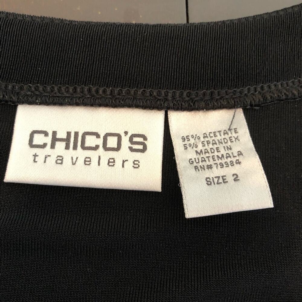 Chico’s Travelers black scoop neck sleeveless midi dress size 2 or Large - Picture 8 of 14